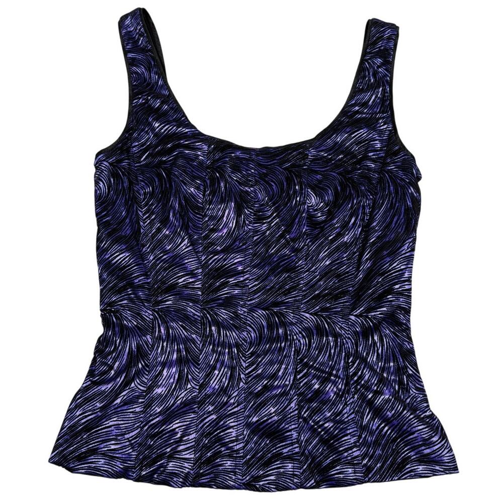 Vintage Cache Womens Size S Purple Black Swirl Velvet Tank Top NWT